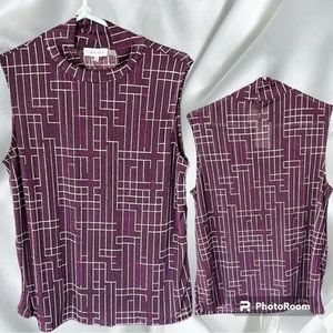 CALVIN KLEIN purple high neck sleeveless top size Large